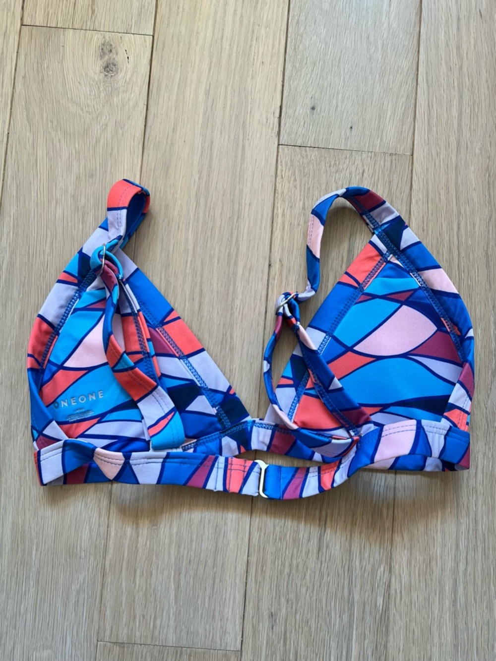 NWOT Oneone Swimwear Kameron Top & Jesse Bottoms Bikini Colorblock V-Front Large - Picture 3 of 8
